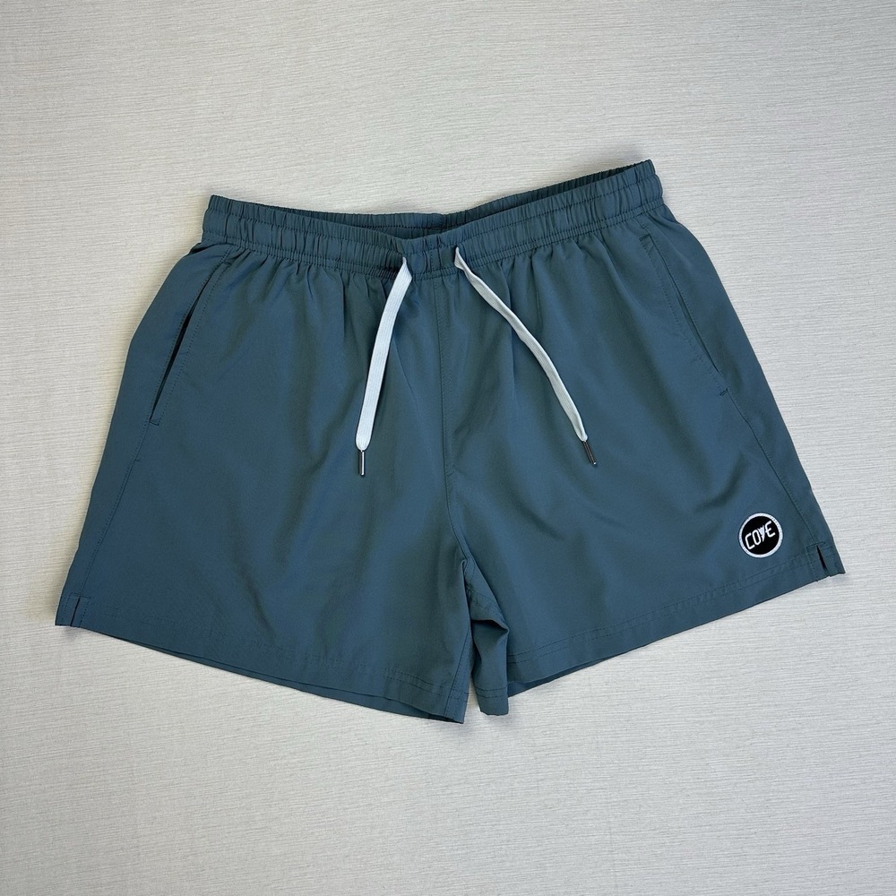 COVE USA Lightweight Athletic Shorts Elastic Waist Men Size 34 Blue Green